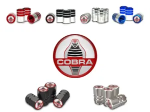 Shelby Valve Caps for Cars Glossy Finish
